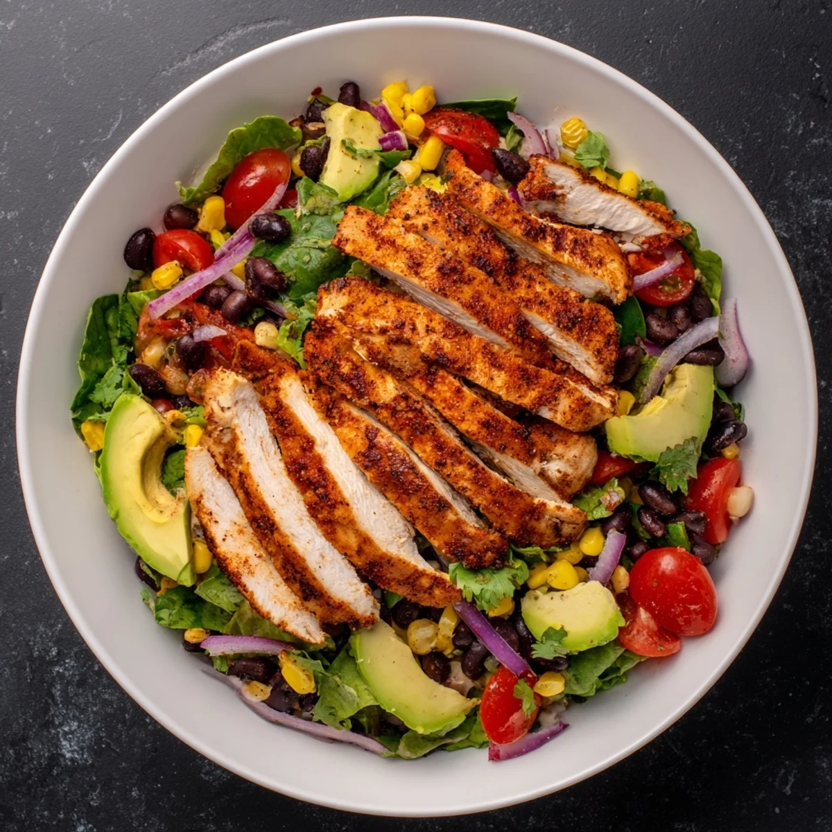 A refreshing Southwest Chicken Salad with a bright lime dressing; a healthy, flavorful lunch.