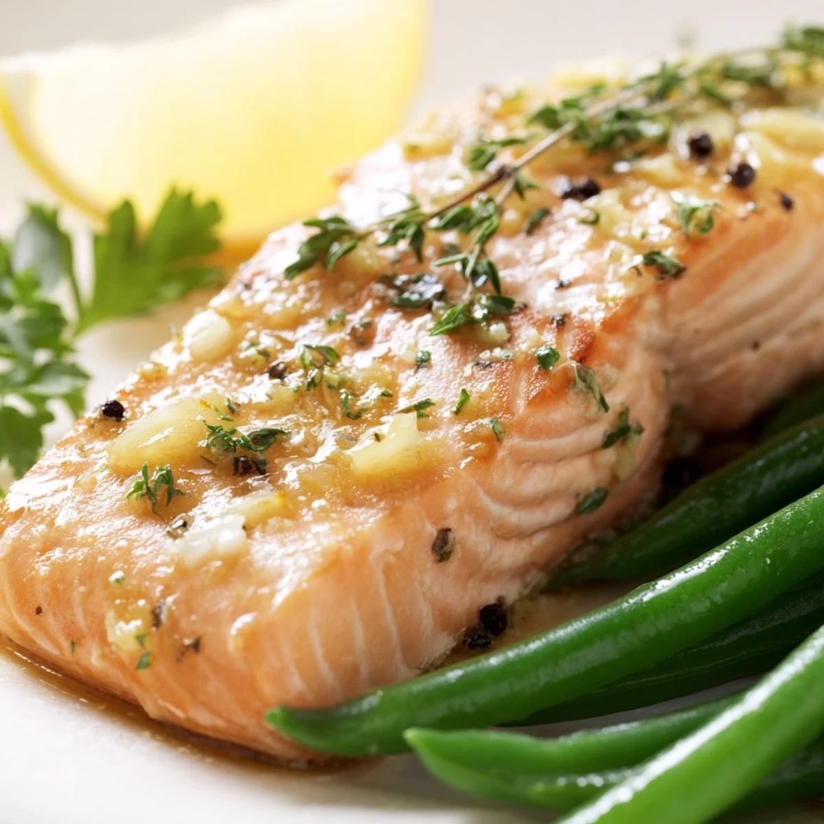 Sheet Pan Salmon Green Beans