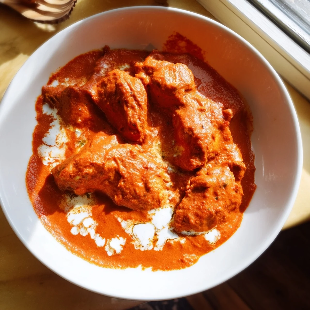 Step-by-step visual of Slow Cooker Chicken Tikka Masala served with basmati rice, highlighting the vibrant color and texture of the hearty, gluten-free meal.