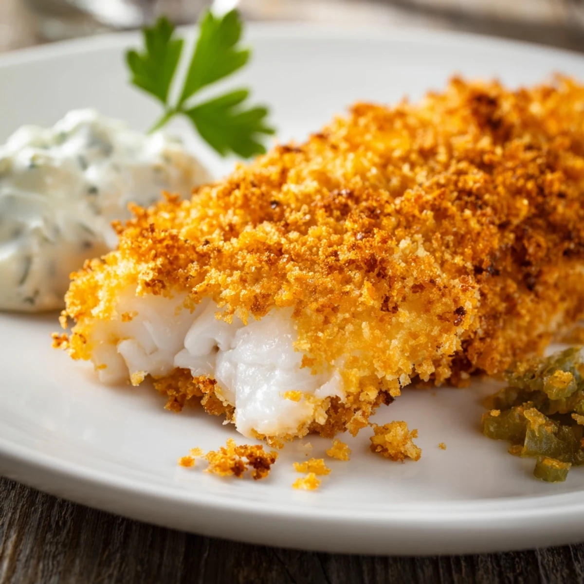 Homemade Fish Fry with Tartar Sauce plated with lemon wedges, ready to enjoy with fries or coleslaw.