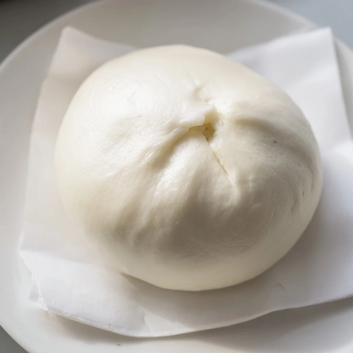 Stack of warm Banh Bao buns on a bamboo steamer tray, perfect as a Vietnamese snack or light meal. 