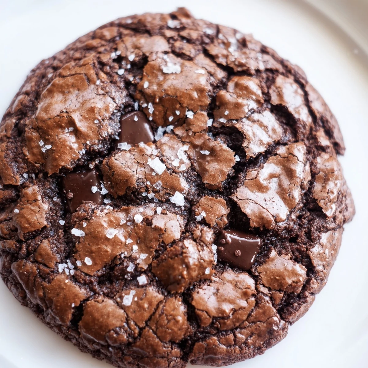Freshly baked Gourmet Brownie Cookies stacked on a dessert plate, ready to serve with vanilla ice cream.