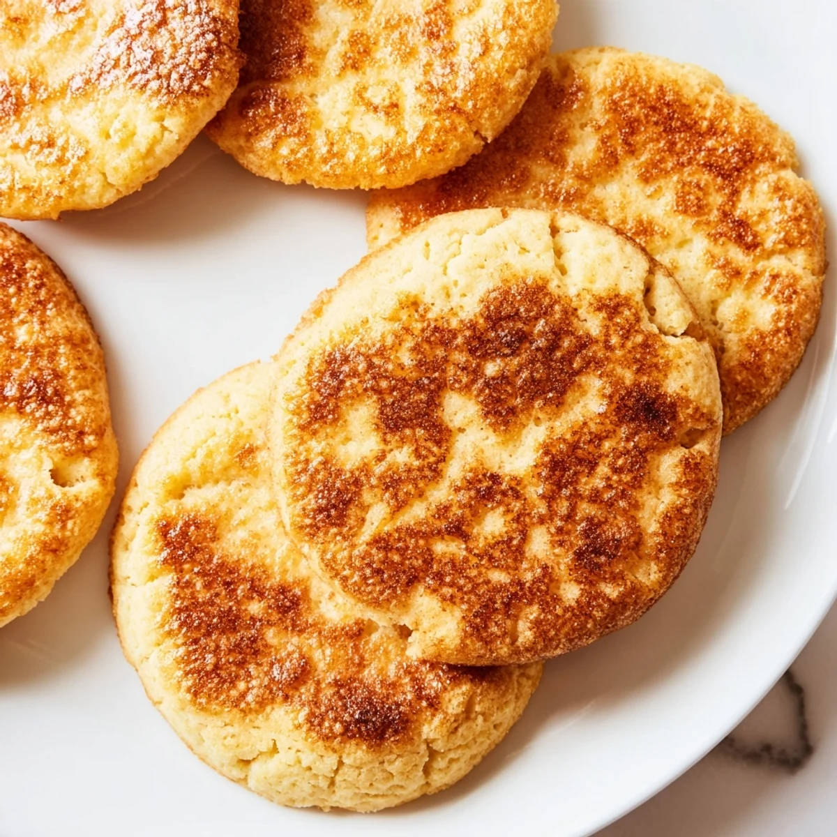 Golden crème brûlée cookies with caramelized sugar tops and creamy vanilla centers