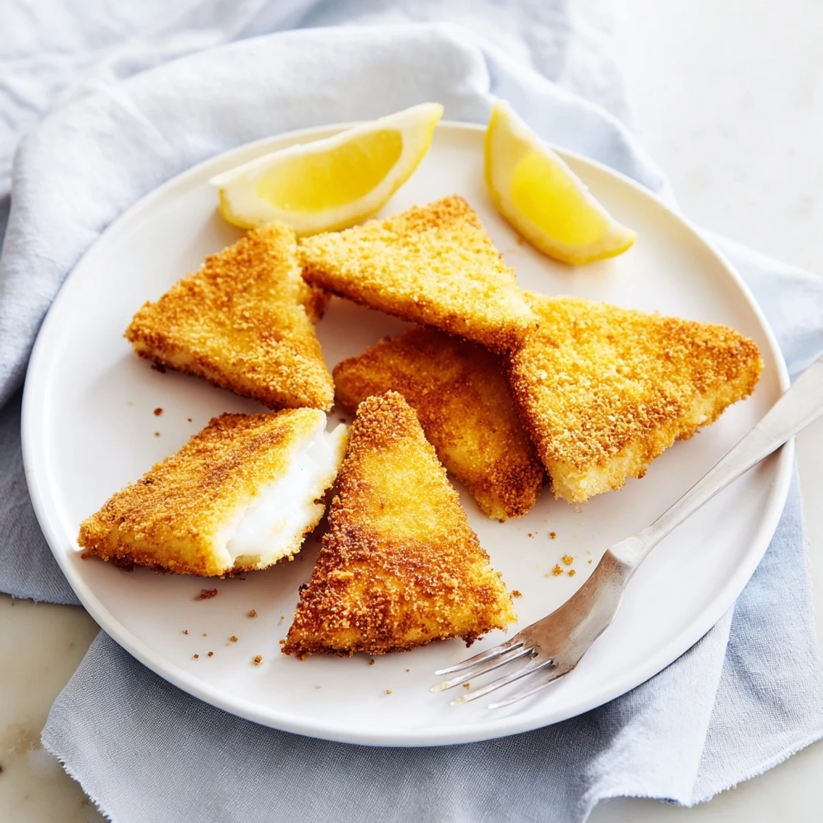 Crispy Greek fried cheese with crunchy coating and melty center on white plate
