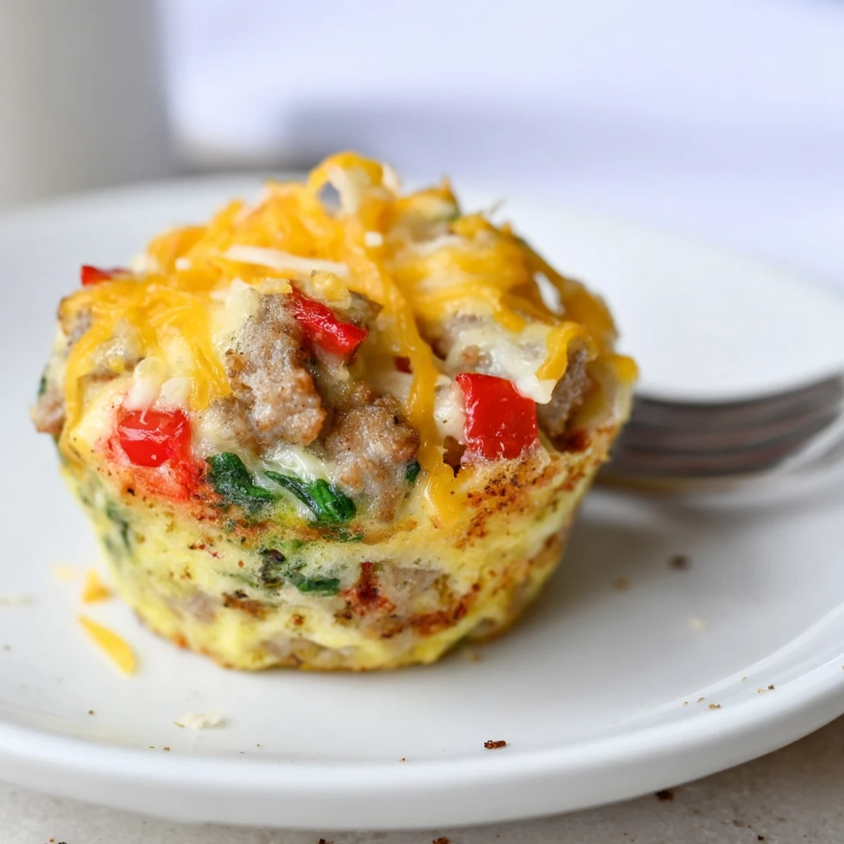 Turkey Sausage Egg Muffins fresh from oven, golden tops and savory aroma