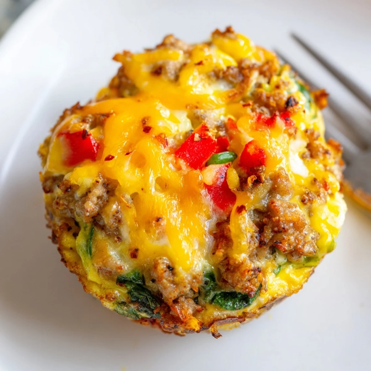 Meal-prep Turkey Sausage Egg Muffins firm, fluffy centers with browned edges