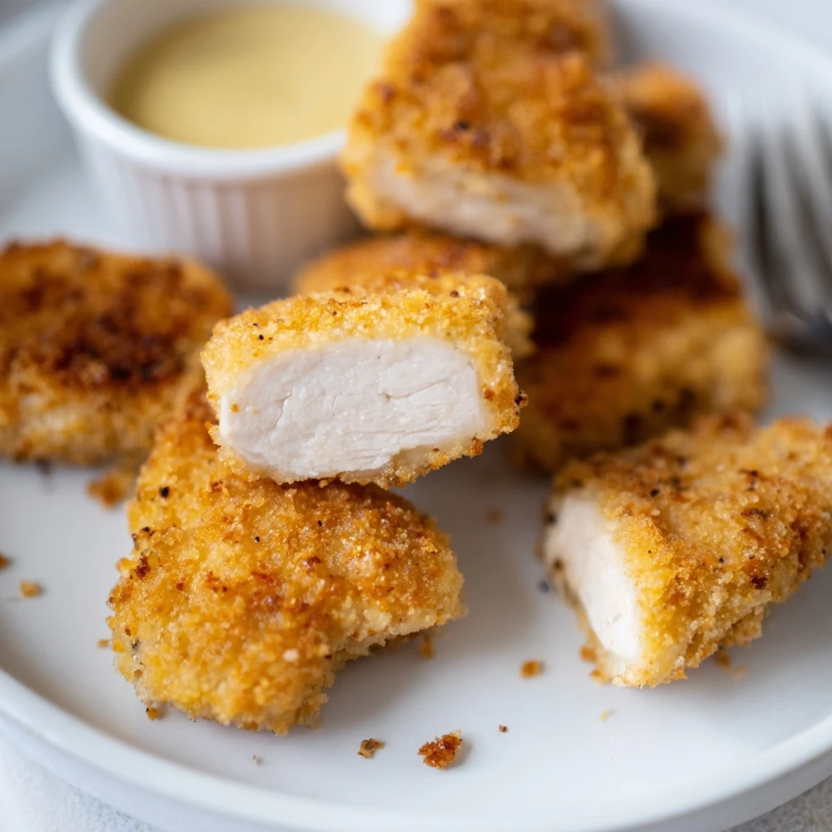 Buttermilk marinated Chicken Bites, tender and juicy, served hot.