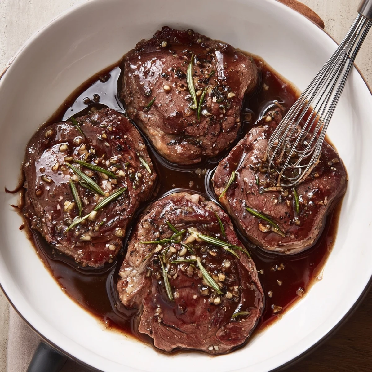 Sliced grilled steak with Steak Marinade drizzled, citrus and pepper notes