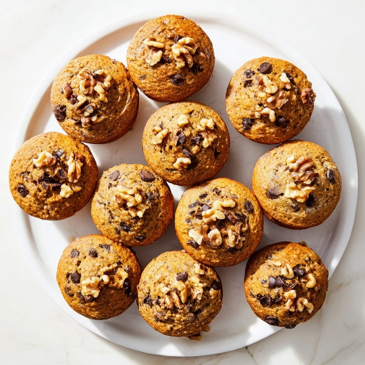 Freshly baked Pumpkin Banana Muffins cooling on wire rack with warm steam rising