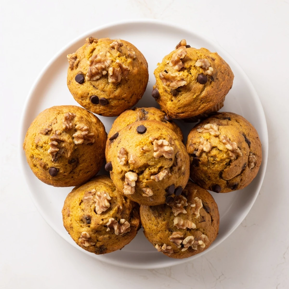 Moist Pumpkin Banana Muffins recipe with visible pumpkin and banana specks in crumb
