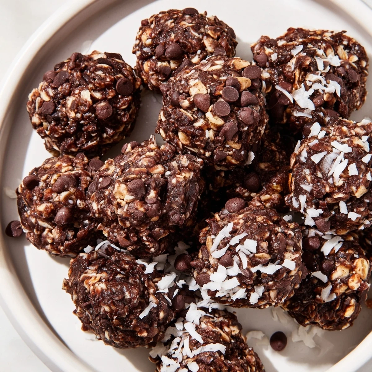 Rich chocolate no bake brownie bites arranged on a serving platter for parties and gatherings