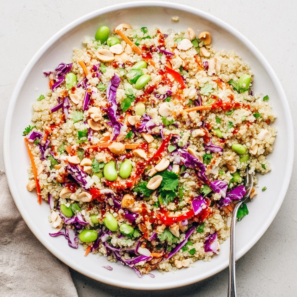 Served as lunch, Asian Dressing Quinoa Salad bursts with ginger lime aroma
