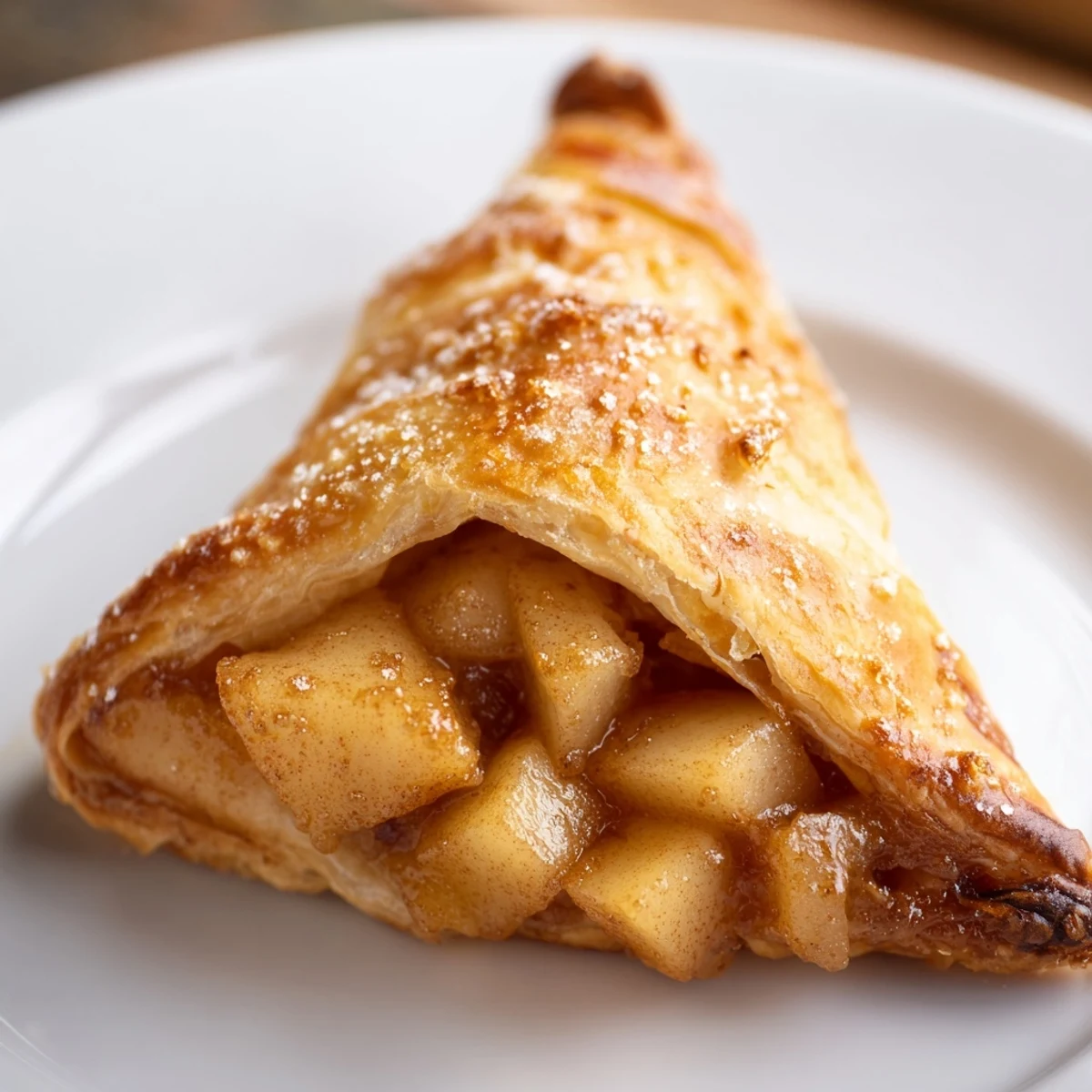 Homestyle Pear Puff Pastry Recipe served warm with melting vanilla ice cream