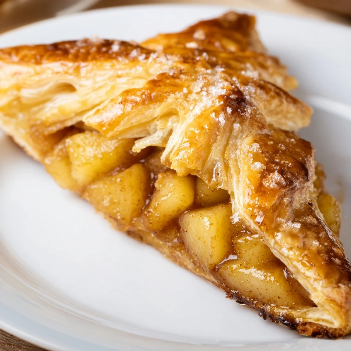 Easy Pear Puff Pastry Recipe showing sugar-dusted pockets and caramelized pear edges