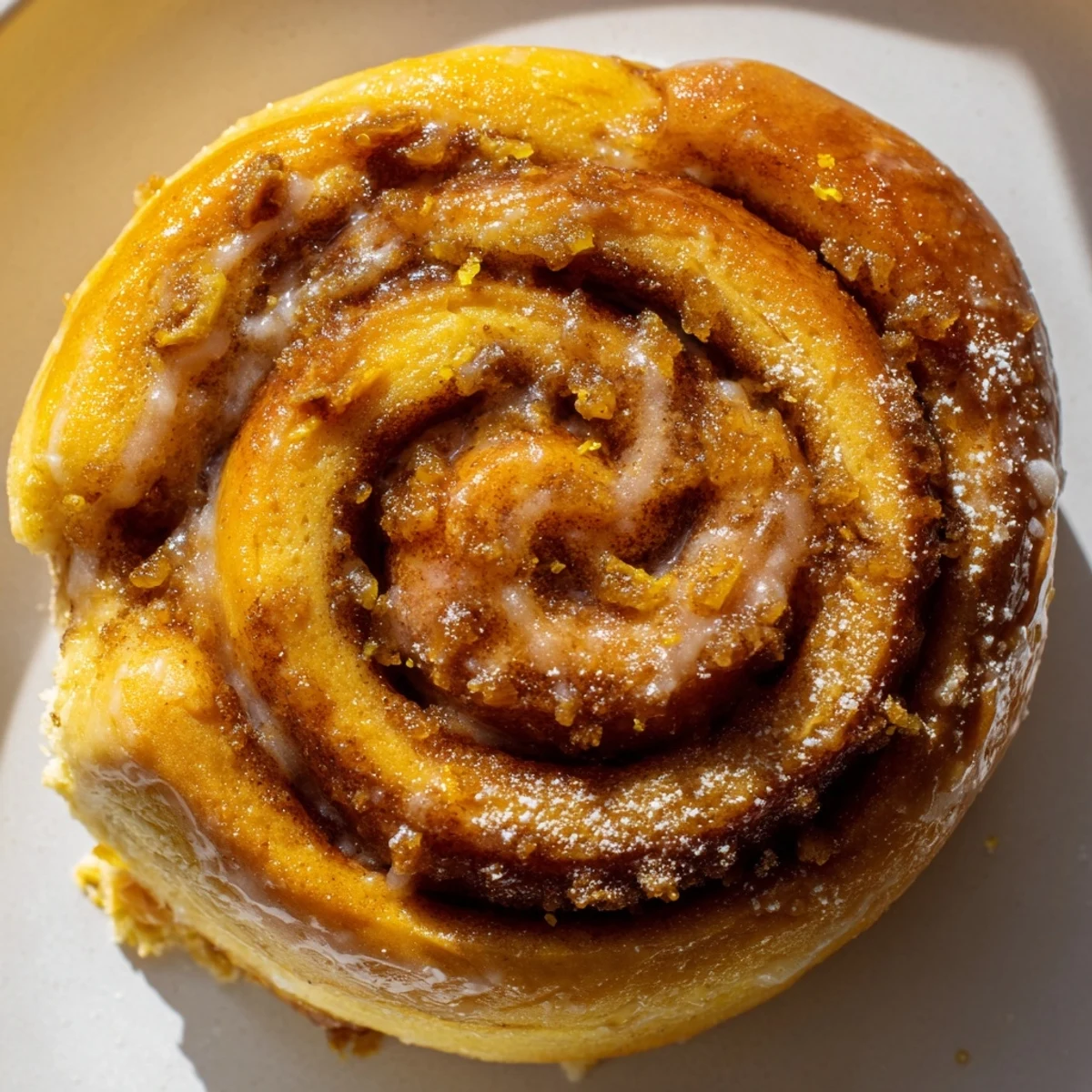 Orange Cardamom Morning Buns Recipe: golden swirls glazed with citrus, steaming on platter