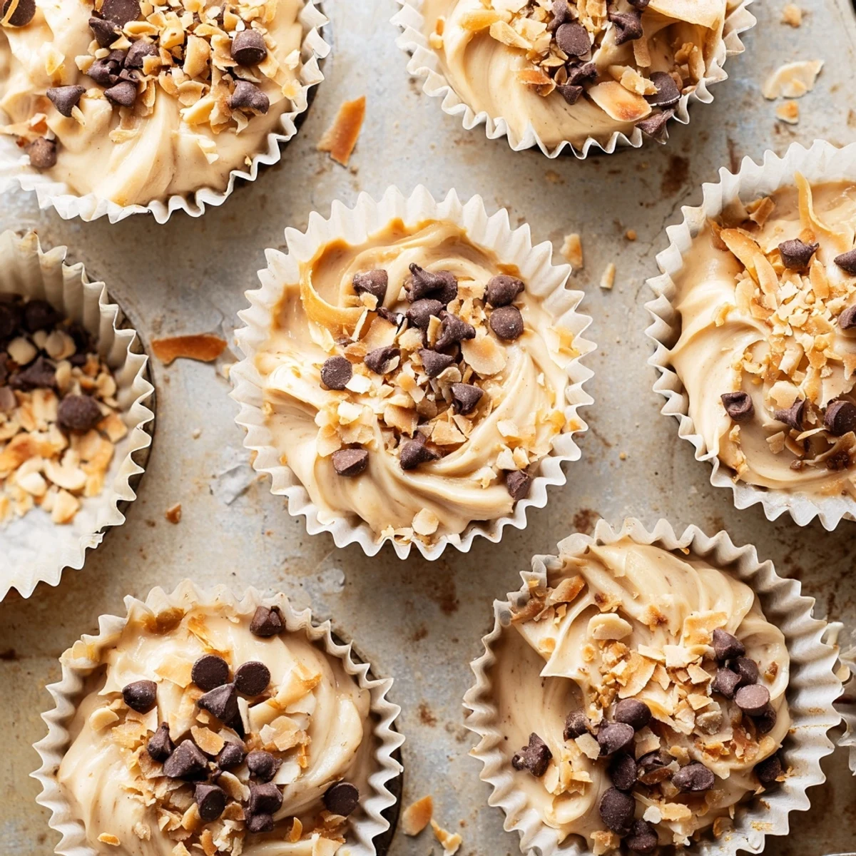 Creamy high protein peanut butter Greek yogurt bites ready for healthy frozen snacking