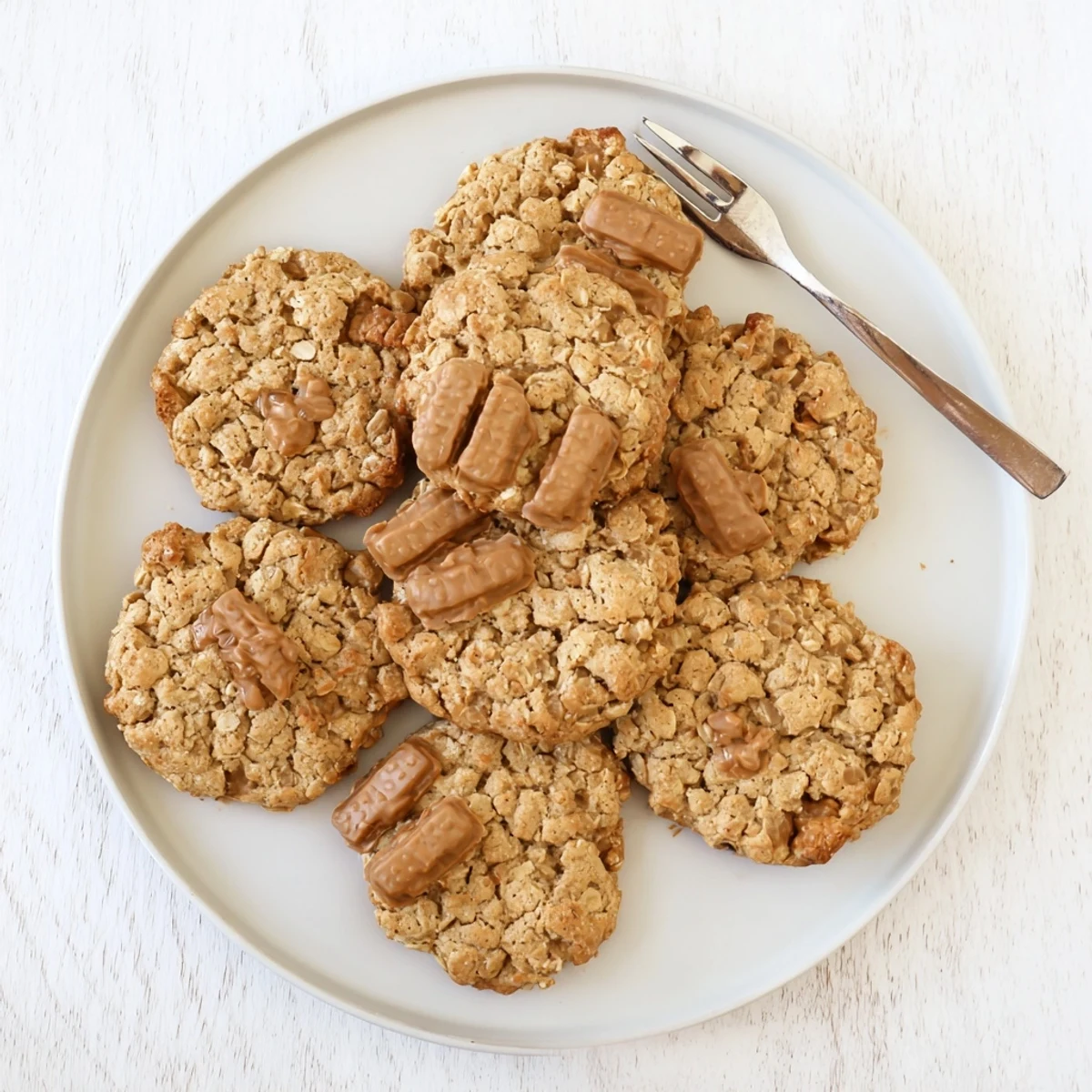 Freshly baked oatmeal Biscoff cookies with warm caramel spice notes and crunchy Lotus cookie pieces peeking through