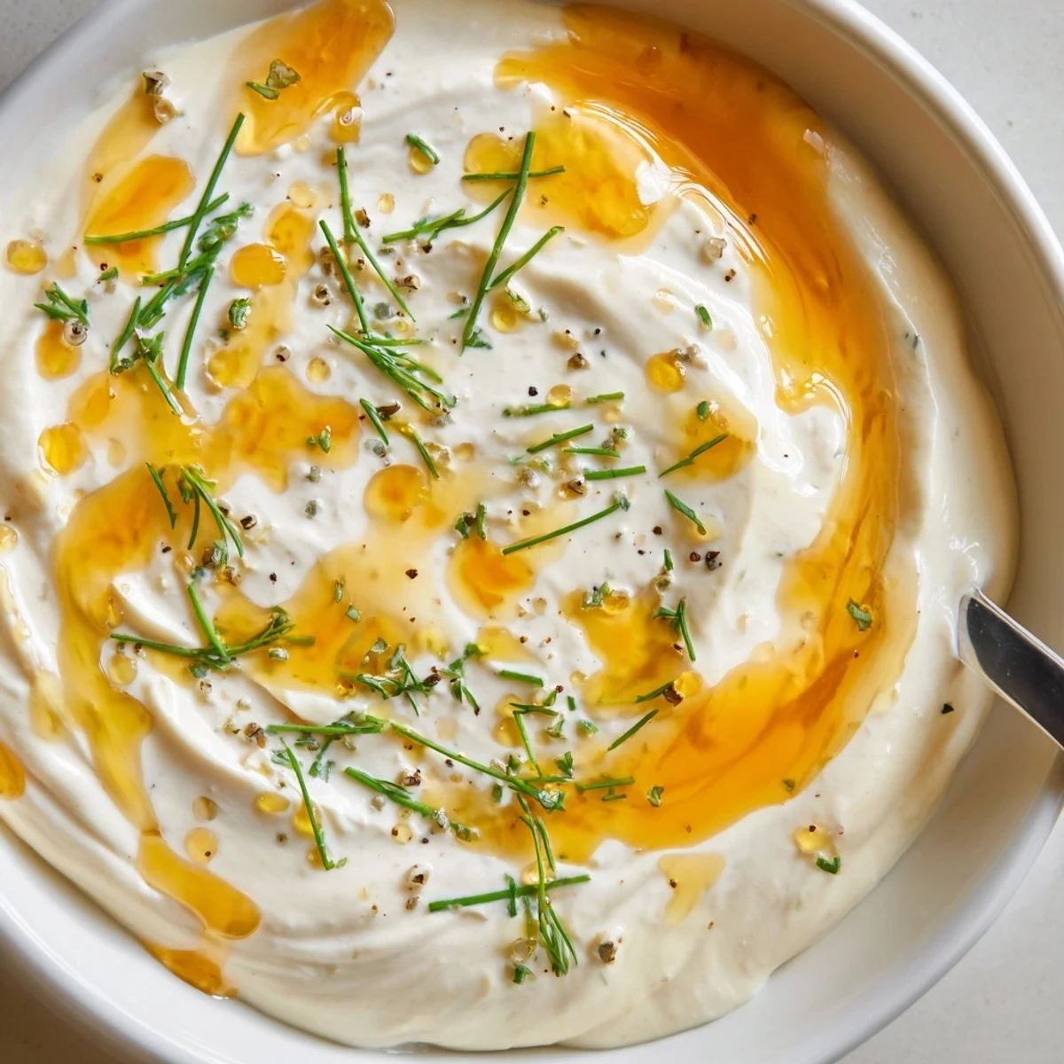 Creamy dip with spicy-sweet notes, Hot Honey Ranch Dip served chilled