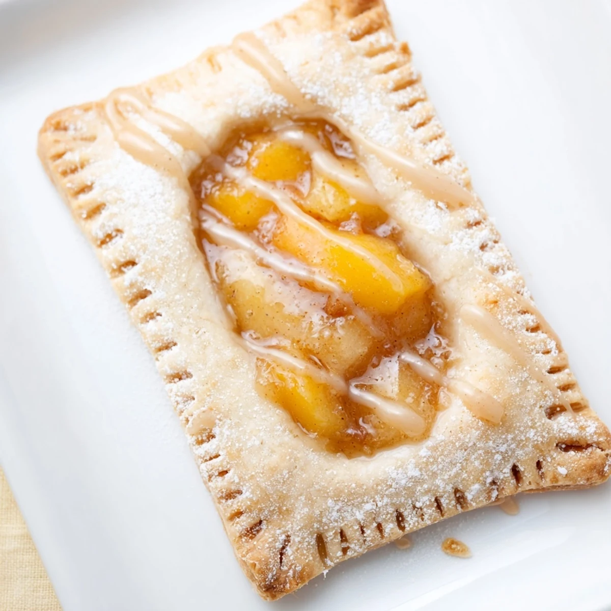 Golden, flaky Peach Pop Tarts Classic filled with warm peach jam, glazed.