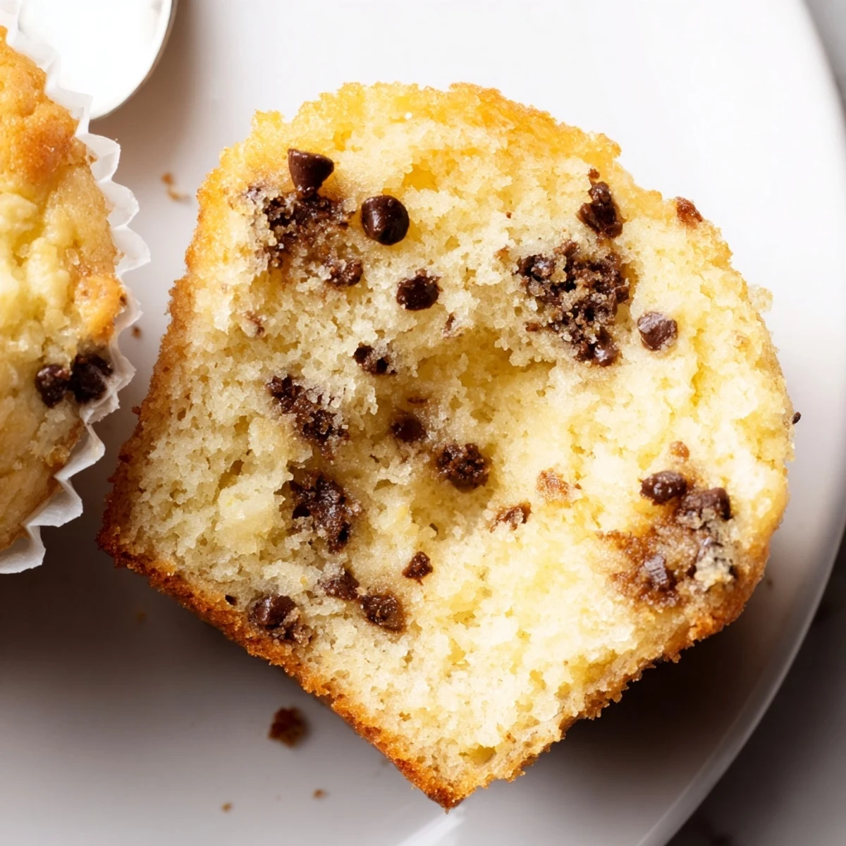 Plate of Little Bites Mini Muffins speckled with blueberries, tender crumb
