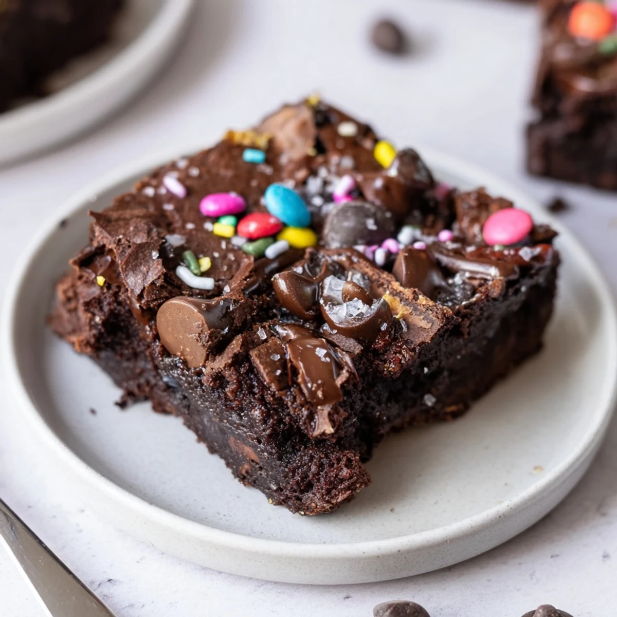 Slices of Sourdough Cosmic Chocolate Brownies revealing moist crumbs, served with espresso.