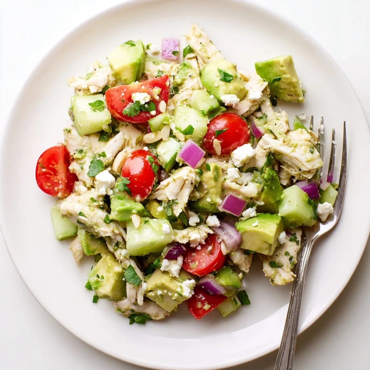 Bright Avocado Chicken Salad served in lettuce wraps for a sunny picnic lunch.