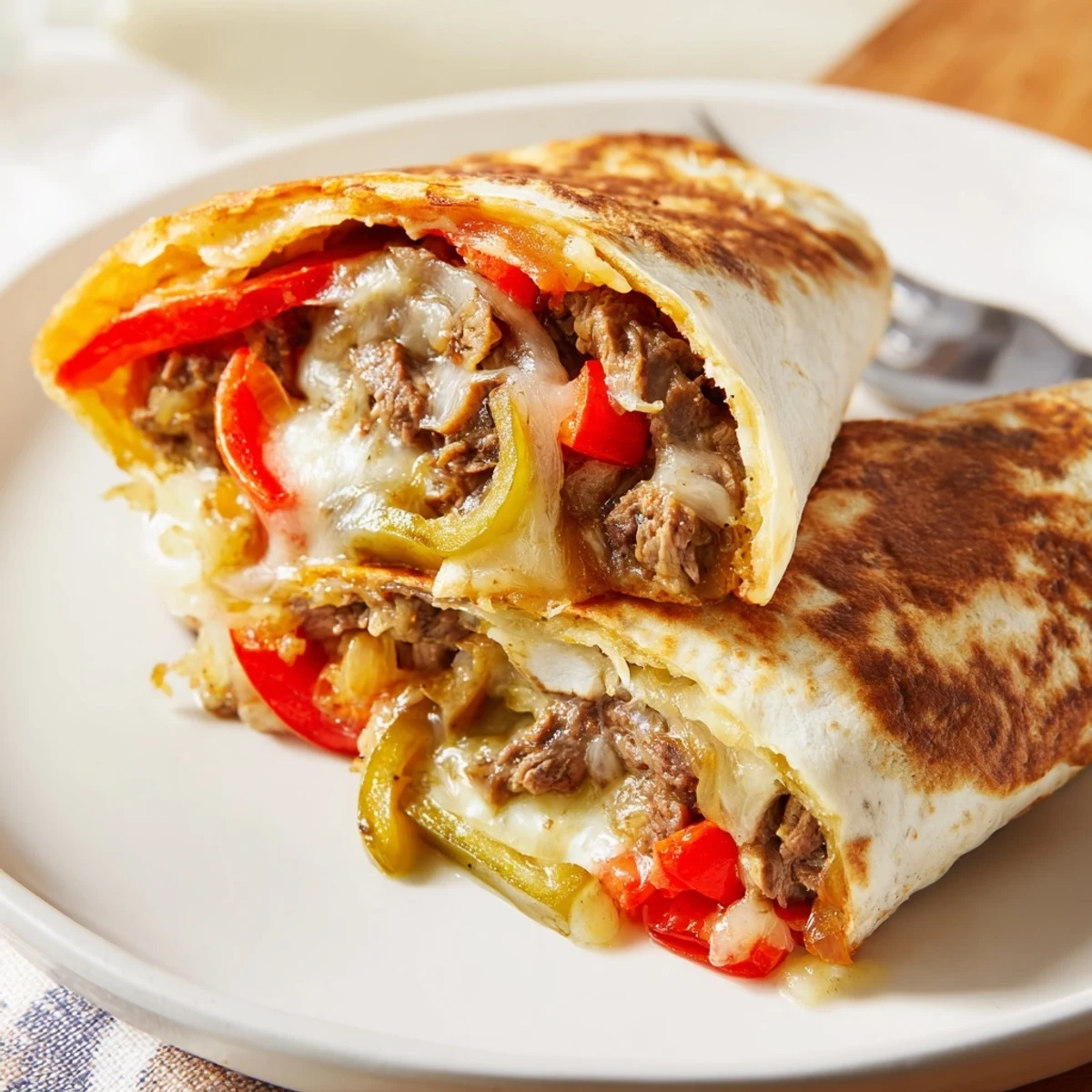 Crispy Steak Cheese Tortilla Melts sliced, served with salsa and cilantro