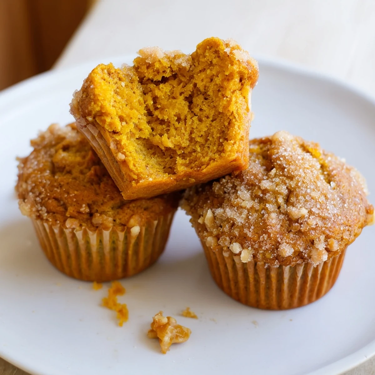 Warm Butternut Squash Banana Muffins cooling on rack, golden tops steaming