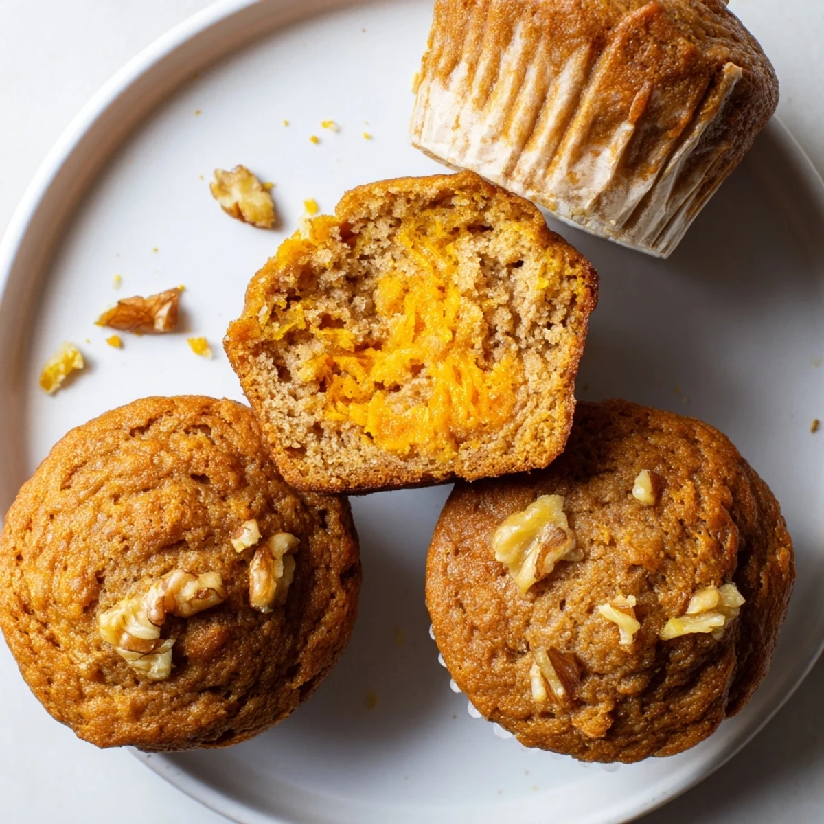 Hearty Butternut Squash Banana Muffins served with butter and a cup of coffee