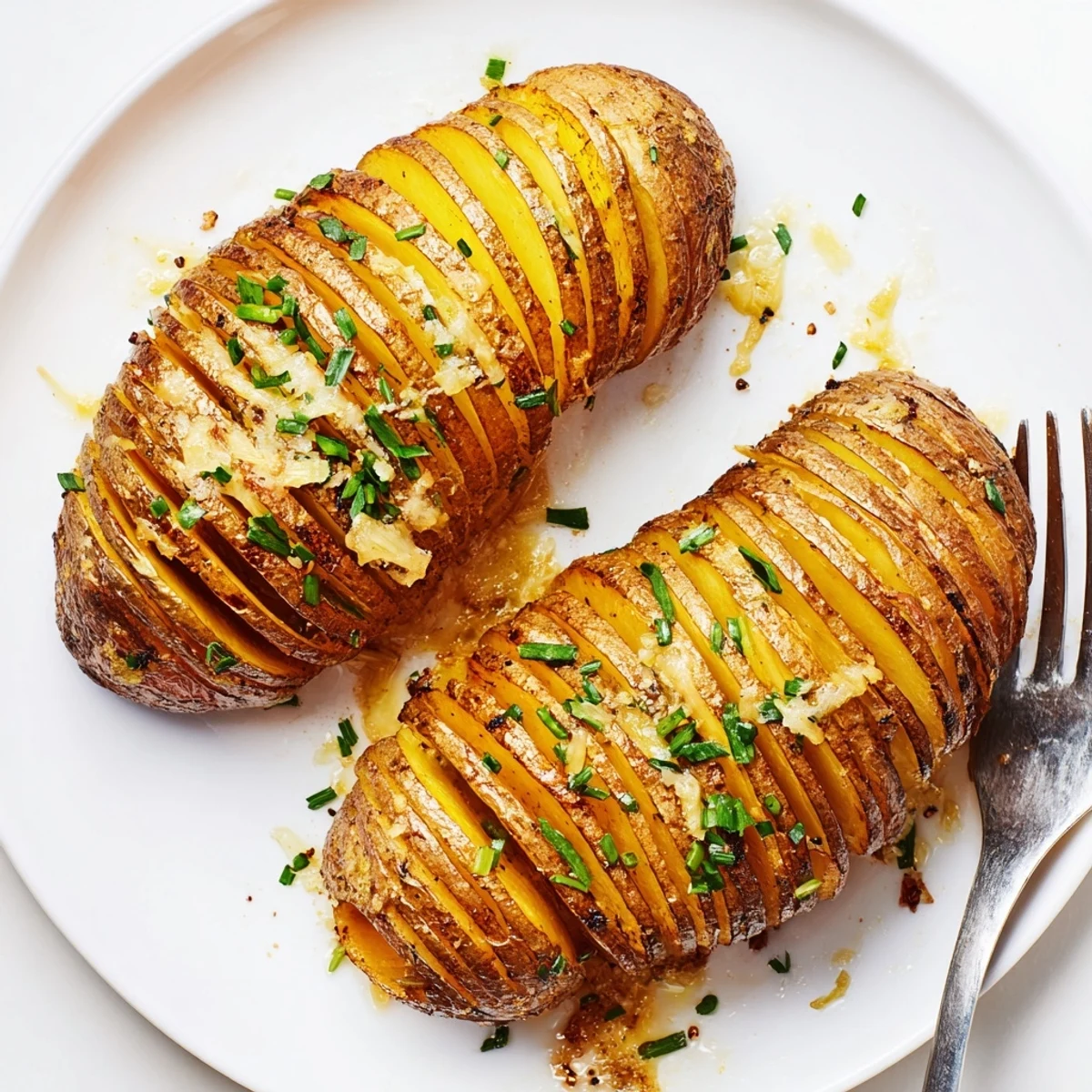 Crispy sliced Hasselback potatoes pulled straight off the grill, bubbling with herb butter and Parmesan
