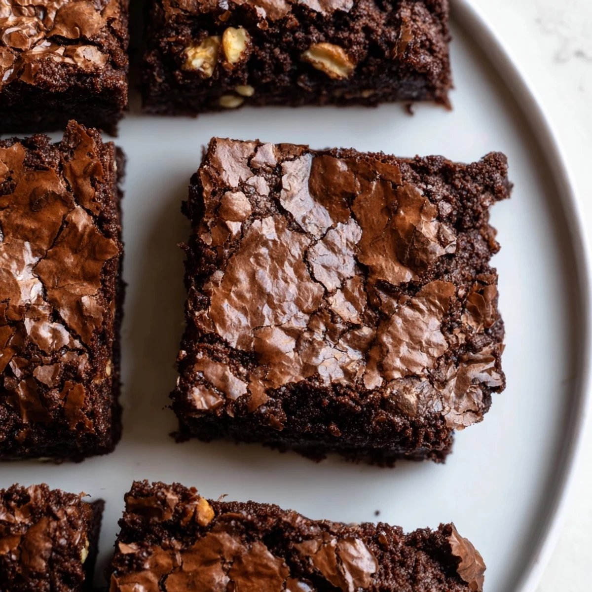 Rich homemade brownies topped with powdered sugar, served warm with creamy vanilla ice cream
