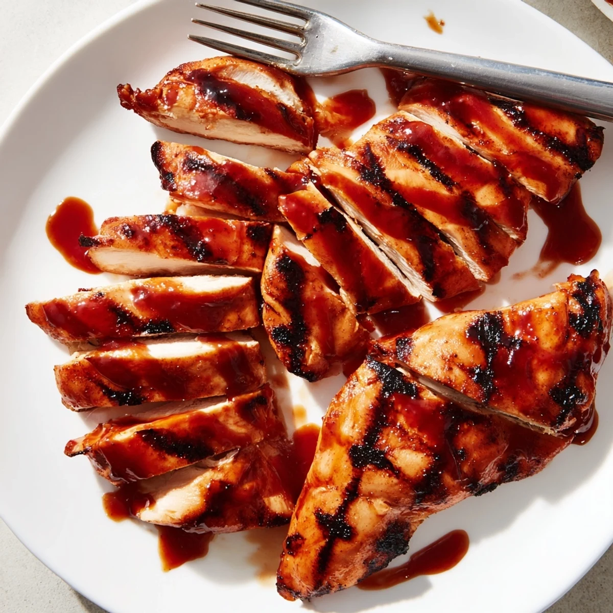 Caramelized grilled Coca Cola glazed chicken breast with glossy sweet sticky glaze