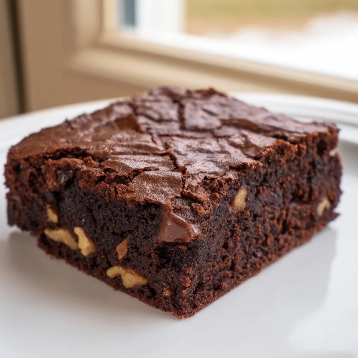 Rich fudgy ultimate brownies with a shiny crackly top cut into generous squares