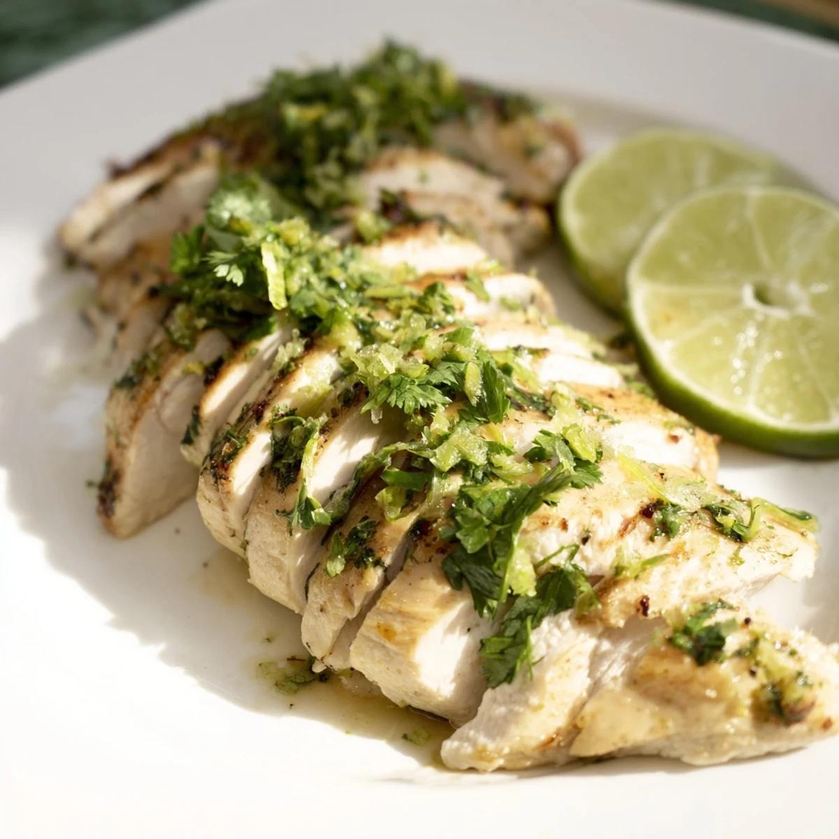 Juicy pan-seared chicken marinated in zesty lime and cilantro spices  