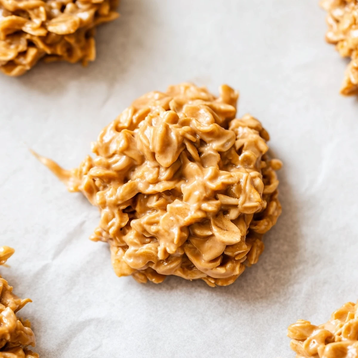 Delicious Peanut Butter No Bake Cookies with soft texture and peanut butter flavor.