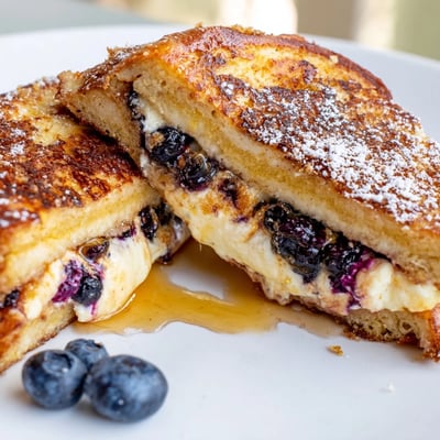 Blueberry Cheesecake Stuffed Toast